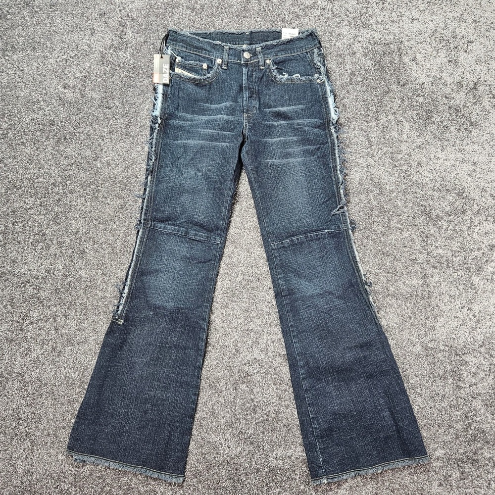 Diesel Daze Flare Jeans Women's Fits 26x30 Tag 28x30 Y2K Distressed Flared Italy